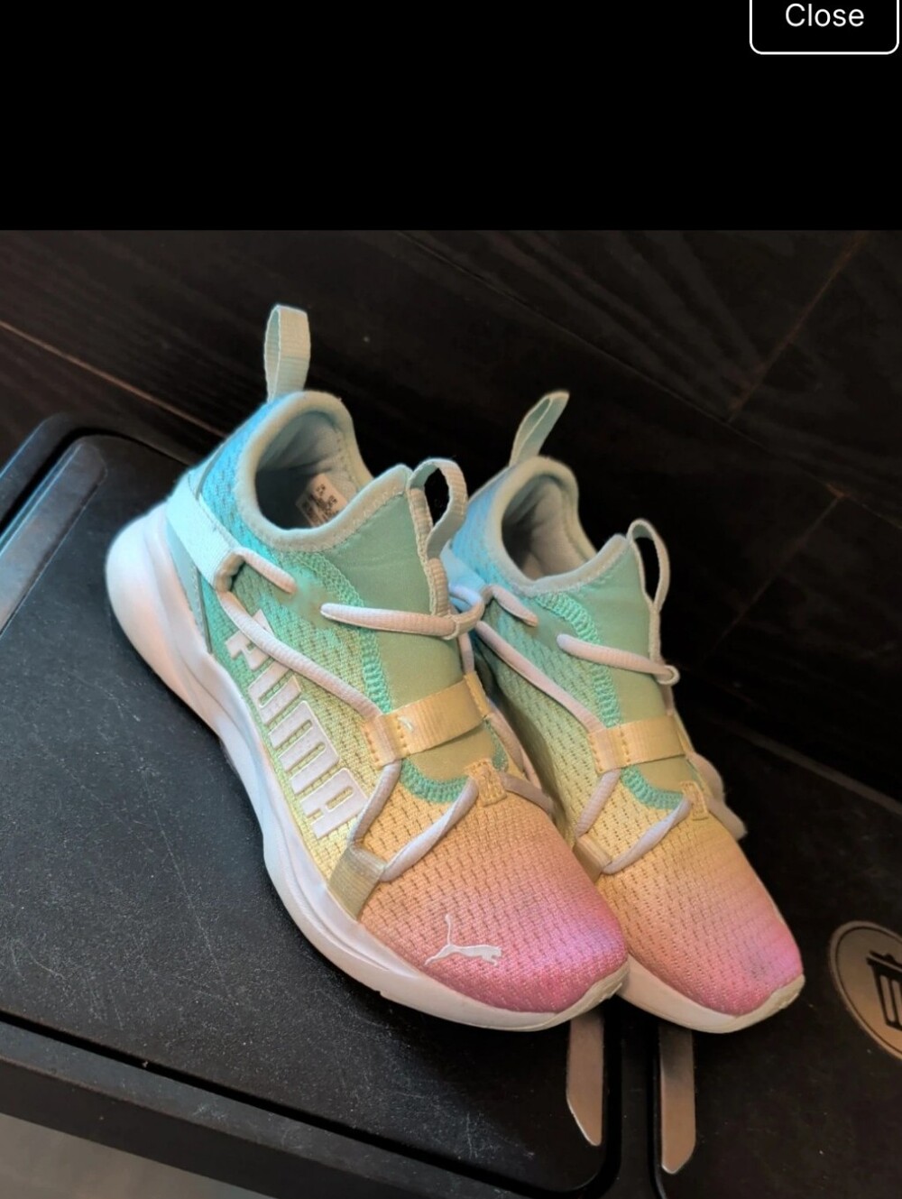 Big kids Puma Rift slip on Rainbow. Kids 4.5 Ki
